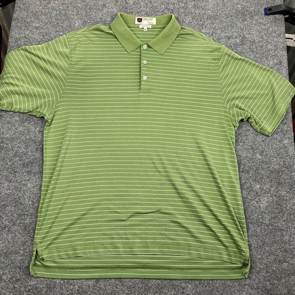 Iliac Golf XL Mens Sweatshirt Polo Luxury Hybrid Short Sleeve Green Stripe